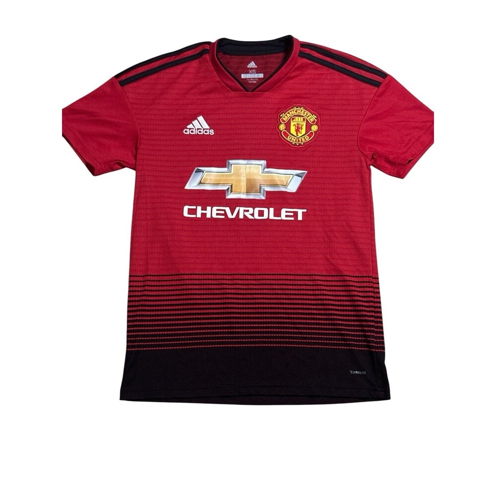 Adidas 2018/2019 Manchester United Home Jersey Red Black‎ Size XS Retro